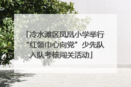 冷水滩区凤凰小学举行“红领巾心向党”少先队入队考核闯关活动